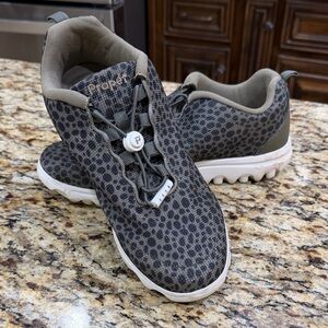 Propet Women’s Gray Leopard-Print Slip-On Sneakers with White Sole